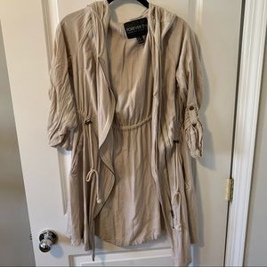 Forever 21 Tan Spring Jacket w/ Hood